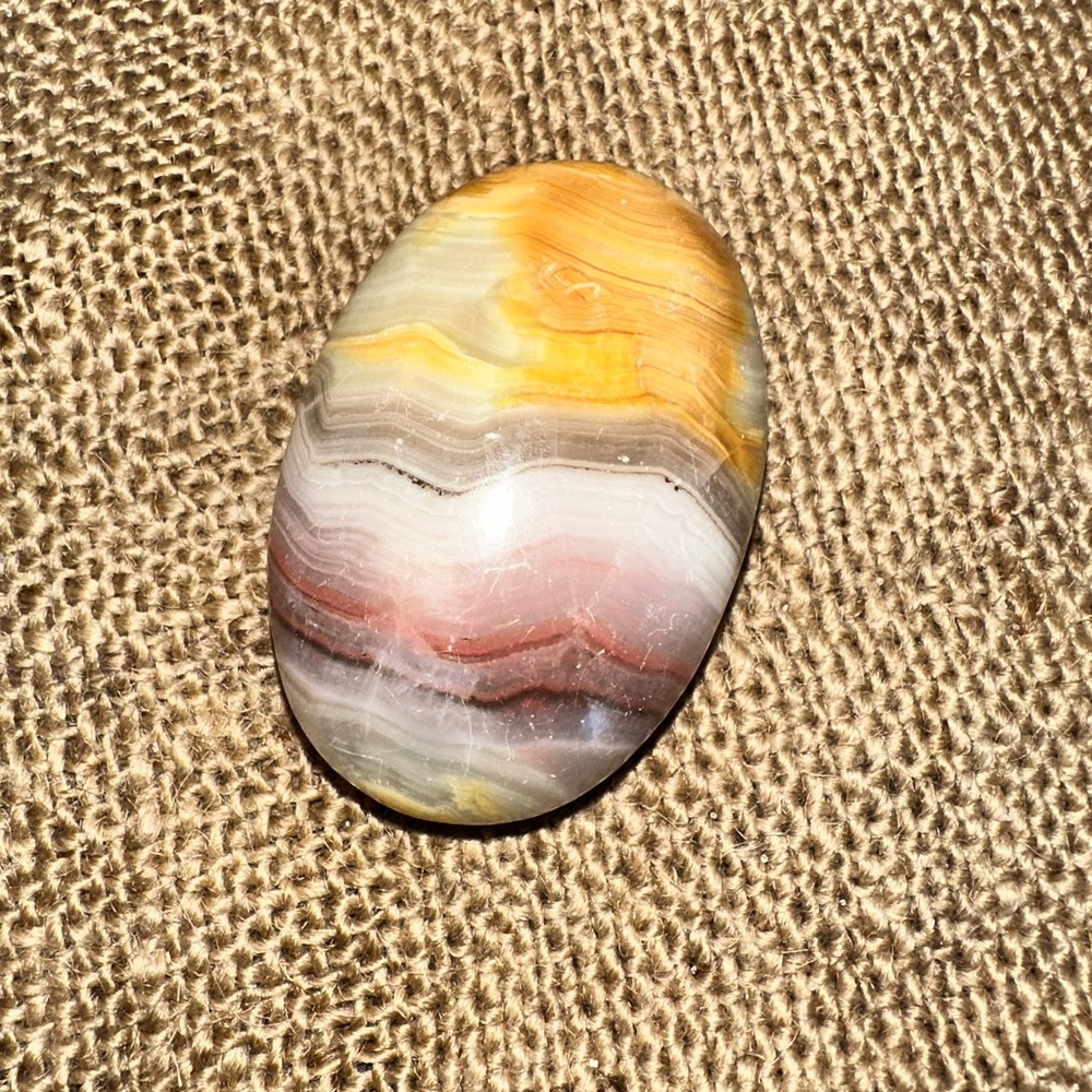 Green Banded Onyx Palm Stone